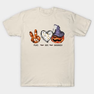 Peace Love Halloween T-Shirt